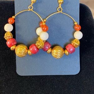 Vintage Avon beaded bangle hoop, earrings with posts